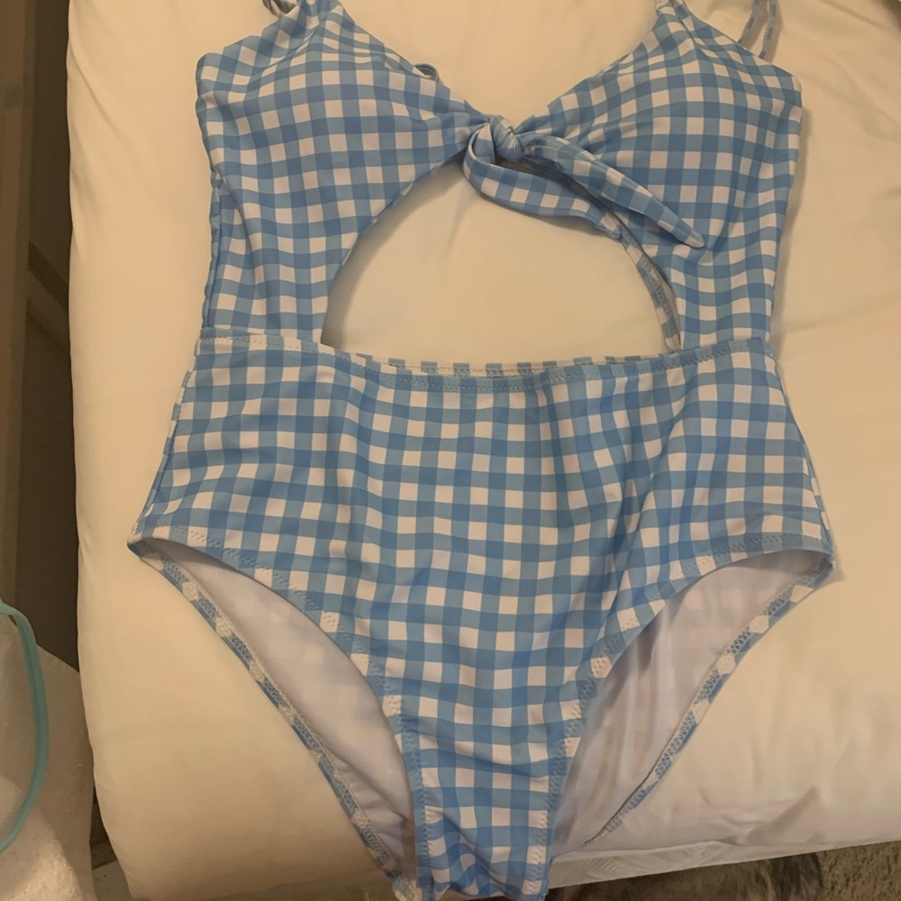 Gingham one piece swimsuit
